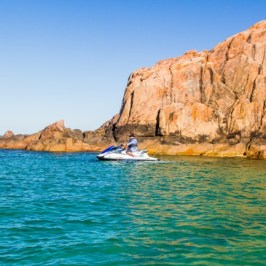 A man riding a jet ski