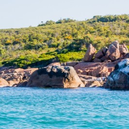 Rock formations as seen from a jet ski tour