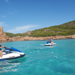 Two tour groups enjoying their jet ski rides