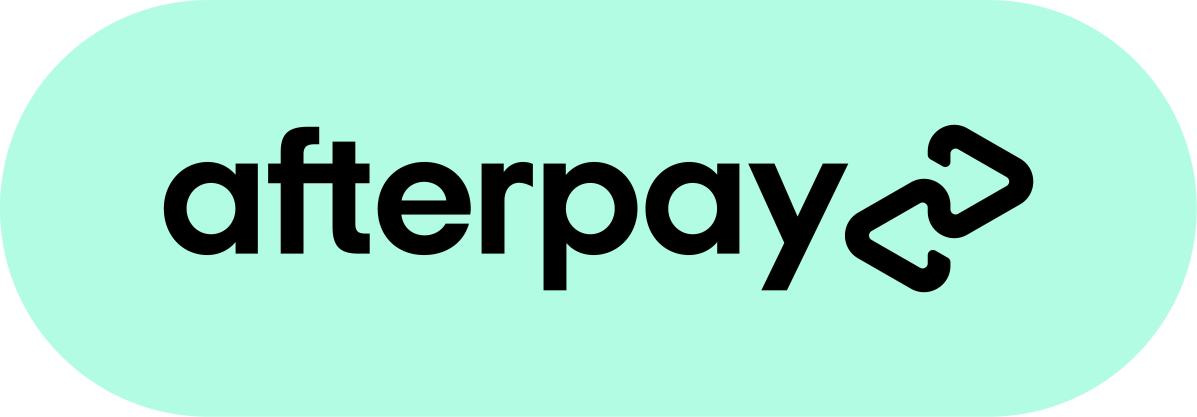 Afterpay logo with green background and black text.