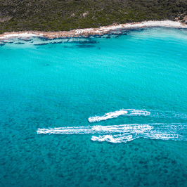 a blue pool of water